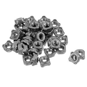 uxcell Weld Nuts,M10 Square UNC Coarse Carbon Steel Machine Screw Gray Pack of 40