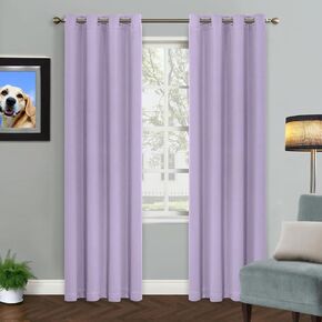 Urban Space 84L x 46W inch Grommet Blackout Curtains for Bedroom and Living Room - Set of 2 Panels Solid Thermal Insulated Room Darkening Curtains (Lavendar)