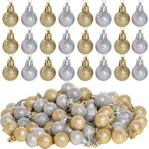 80 Pieces Mini Christmas Tree Ornaments Colorful Christmas Ornaments Glitter Mini Christmas Tree Balls Xmas Miniature Balls 1 Inch Mini Decorative Balls for Christmas Tree Party Decorations
