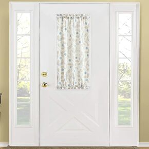 VOGOL Door Curtain Panel, Thermal Insulated Grey Pattern Printed French Door Curtains, Sidelight Door Privacy Panels for Window Living Room Doorways, 25 x 72 Inches, 1 Panel