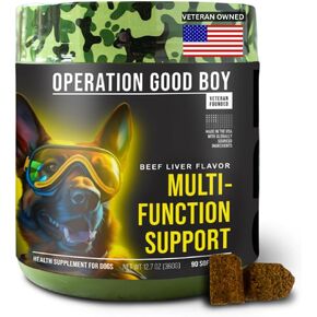 O.G.B. Operation Good Boy - SRE: Digestion Supplement/Probiotic for Pets - 90 Count Soft Chews - 12.7oz - Made Natural Ingredients - Veteran Founded