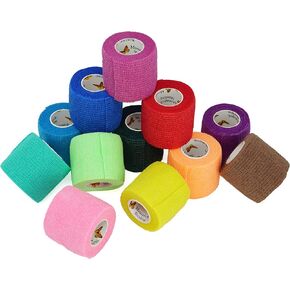 Elasti-Wrap 2 Inch Breathable, Self-Adherent, Self Adhesive Cohesive Bandage Vet Wrap Assorted Colors (6, 12, 18 & 24 Packs) (12 Rolls)