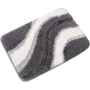 KAMA BRIDAL Microfiber Bath Mat Non-Slip Bathroom Floor Rugs Fast Water Absorbent Shower Mat Ultra Soft Bath Rug Anti-Slip Backing Machine Wash Blue 12x18