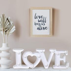 Cheerin Valentines Day Table Decor - Marquee Love Sign Decor - Valentines Day Decoration - Red Love Blocks Centerpiece - Romantic Love Led Sign for Wedding - Anniversary Decorations for Room
