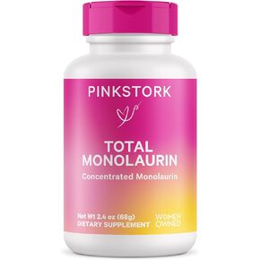 Pink Stork Monolaurin - Morning Sickness Support, Concentrated Monolaurin from Natural Coconut - Immune Support, Gut Health, & Digestive Wellness - 750 mg per Serving - 2.4 oz