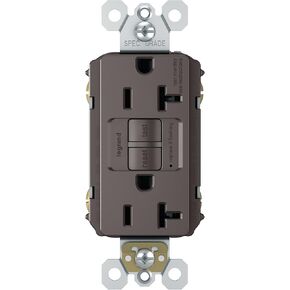 Legrand radiant 2097CCD12 20 Amp GFCI Self Test Decorator Duplex Outlet, Brown (1 Count)