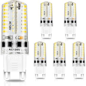 YGS-Tech Dimmable G9 LED Bulbs, 4W(35W Halogen Equivalent), 6000K Daylight White, CRI80, G9 Base Bulb for Chandelier, Interior Decoration Lighting, Commodity Display Lighting, 10-Pack