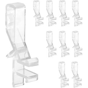 Waziaqoc 10PCS Hidden Valance Clips for 2 Inch Valance Channel, Plastic Blind Clips Clear Color Valance Retainer Holder for Horizontal Wood Blinds Valance Mini Blinds