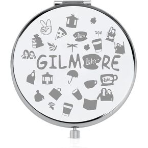 FEELMEM Gilmore TV Show Gift Gilmore Girls Friendship Compact Pocket Mirror Luke's Diner Makeup Mirror for Gilmore Fans