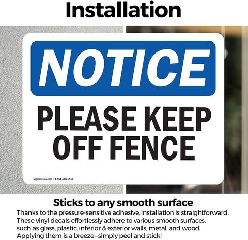 (عبوتان) علامة إشعار OSHA من فضلك Keep Off Fence OSHA مقاس 10 بوصة × 7 بوصة، مقاومة للطقس، محمية من الأشعة فوق البنفسجية لمكان العمل، والأعمال التجارية، وموقع البناء، صُنعت في الولايات المتحدة الأمريكية in Saudi Arabia
