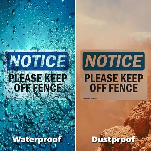(عبوتان) علامة إشعار OSHA من فضلك Keep Off Fence OSHA مقاس 10 بوصة × 7 بوصة، مقاومة للطقس، محمية من الأشعة فوق البنفسجية لمكان العمل، والأعمال التجارية، وموقع البناء، صُنعت في الولايات المتحدة الأمريكية in Saudi Arabia