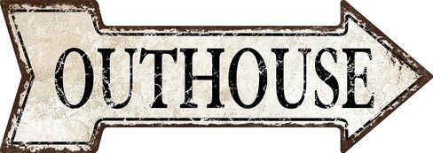 Mukuko Outhouse Arrow Tin Metal Sign مضحك مطعم حانة أو بار جدار ديكور 6 "× 18" in Kuwait