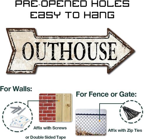 Mukuko Outhouse Arrow Tin Metal Sign مضحك مطعم حانة أو بار جدار ديكور 6 "× 18" in Kuwait