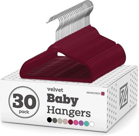 Zober Velvet Kids Hangers for Closet - Pack of 50 Non Slip Childrens Hangers for Shirts, Pants & Dresses w/Swivel Hook - Durable Clothes Hanger w/Notches - Small Hangers - Black in Saudi Arabia