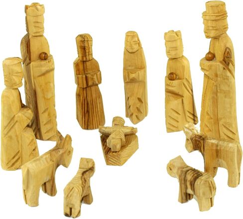 Holy Land Market Olive Wood Children's Nativity Set (12 Pieces Set) (3 Inches) in Saudi Arabia