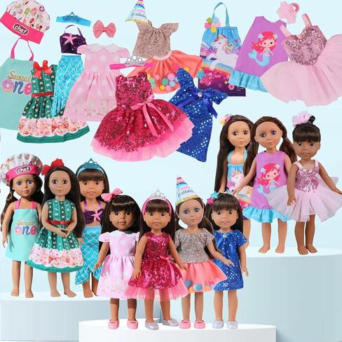 20 PCS Glitter Girl Clothes,American Girl Clothes for 14" Baby Doll, Clothes and Accessories in Saudi Arabia