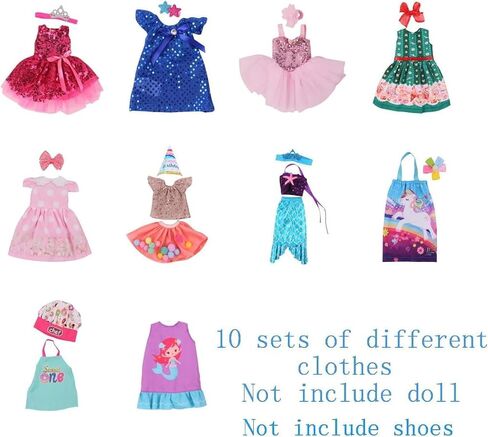 20 PCS Glitter Girl Clothes,American Girl Clothes for 14" Baby Doll, Clothes and Accessories in Saudi Arabia