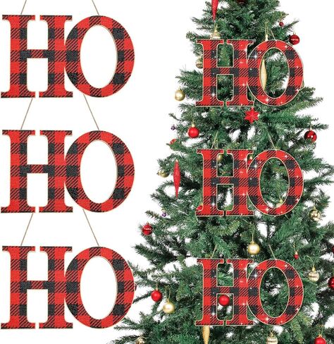 مجموعة كبيرة من 3 قطع من زخارف شجرة عيد الميلاد Ho Ho Ho Ho Ho Ho Ho Ho Ho Ho Ho Ho Ho Ho Ho Ho Ho Ho Ho Ho Ho Ho Ho 3 مجموعات من اللوحات الفنية الماسية المكونة من 3 قطع، زخرفة خشبية معلقة لتزيين حفلات عيد الميلاد (الجاموس الأحمر والأسود منقوشة) in Kuwait