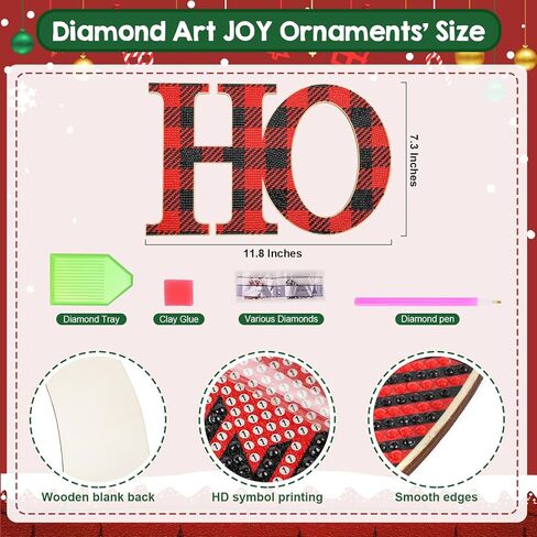 مجموعة كبيرة من 3 قطع من زخارف شجرة عيد الميلاد Ho Ho Ho Ho Ho Ho Ho Ho Ho Ho Ho Ho Ho Ho Ho Ho Ho Ho Ho Ho Ho Ho Ho 3 مجموعات من اللوحات الفنية الماسية المكونة من 3 قطع، زخرفة خشبية معلقة لتزيين حفلات عيد الميلاد (الجاموس الأحمر والأسود منقوشة) in Kuwait