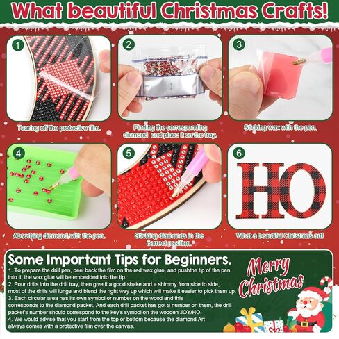 مجموعة كبيرة من 3 قطع من زخارف شجرة عيد الميلاد Ho Ho Ho Ho Ho Ho Ho Ho Ho Ho Ho Ho Ho Ho Ho Ho Ho Ho Ho Ho Ho Ho Ho 3 مجموعات من اللوحات الفنية الماسية المكونة من 3 قطع، زخرفة خشبية معلقة لتزيين حفلات عيد الميلاد (الجاموس الأحمر والأسود منقوشة) in Kuwait