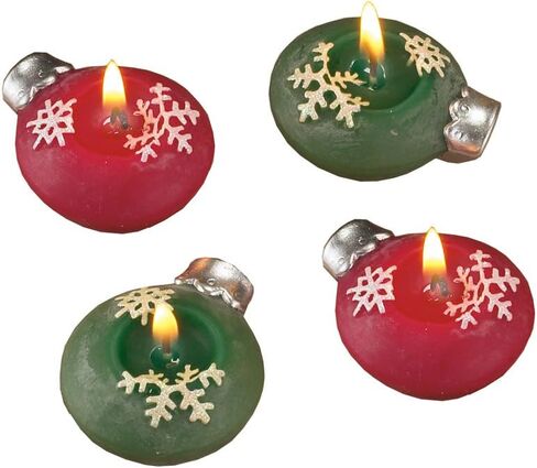 شمعة زينة عائمة مصنوعة في ألمانيا من Biedermann & Sons، عدد 12 قطعة، ندفة ثلج حمراء وأخضر، عدد 24 in Kuwait