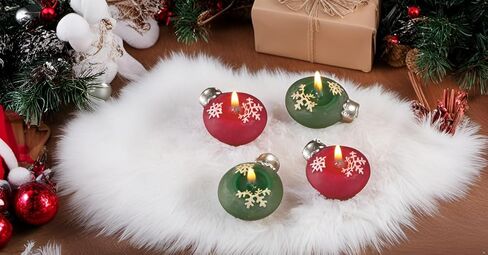 شمعة زينة عائمة مصنوعة في ألمانيا من Biedermann & Sons، عدد 12 قطعة، ندفة ثلج حمراء وأخضر، عدد 24 in Kuwait