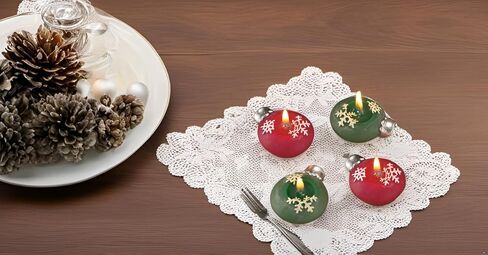 شمعة زينة عائمة مصنوعة في ألمانيا من Biedermann & Sons، عدد 12 قطعة، ندفة ثلج حمراء وأخضر، عدد 24 in Kuwait