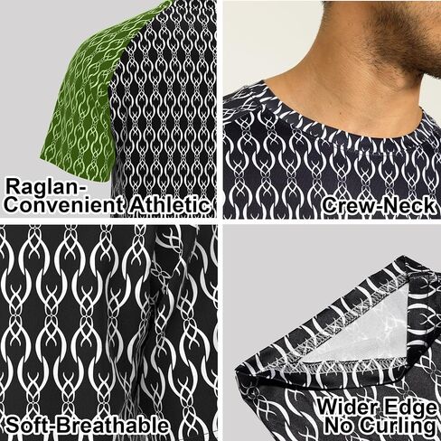 Quick Dry T Shirts for Mens Graphic Raglan Fit Athletic Cooling Tshirts for Man Fitted Soft Tee Shirts Crew Neck in Saudi Arabia