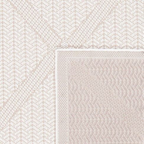 SAFAVIEH Bermuda Collection Runner Rug - 2' x 12', Cream & Beige, Non-Shedding & Easy Care, Machine Washable Indoor/Outdoor & Washable-Ideal for Patio, Backyard, Mudroom (BMU811A) in Saudi Arabia