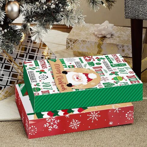 24 Christmas Cookie Bags for Gift Giving with Xmas 80 Gifts Stickers,Small Assorted holiday party Paper Kraft favor Goody Boxes Bulk for Packing,food treat container for wrapping in Kuwait