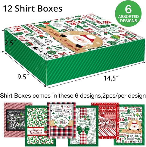 24 Christmas Cookie Bags for Gift Giving with Xmas 80 Gifts Stickers,Small Assorted holiday party Paper Kraft favor Goody Boxes Bulk for Packing,food treat container for wrapping in Kuwait