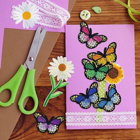 36 Pieces Sunflower Iron/Sew on Patches Daisy Flower Cute Rainbow Embroidered Applique Patches for Clothing Large Colorful Decorative Daisy Patches for Clothes Dress Hat Jeans DIY in Saudi Arabia