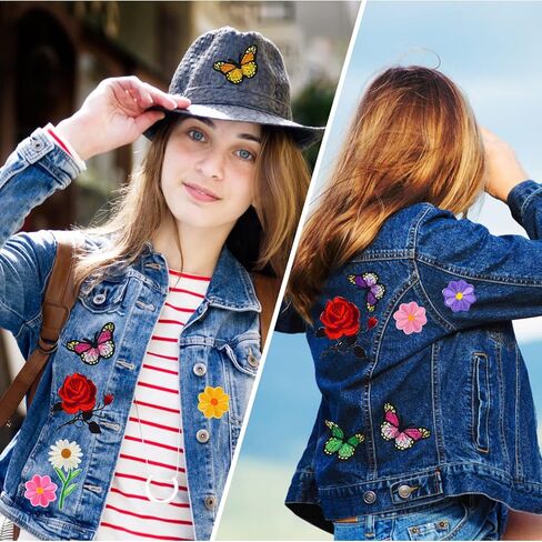 36 Pieces Sunflower Iron/Sew on Patches Daisy Flower Cute Rainbow Embroidered Applique Patches for Clothing Large Colorful Decorative Daisy Patches for Clothes Dress Hat Jeans DIY in Saudi Arabia
