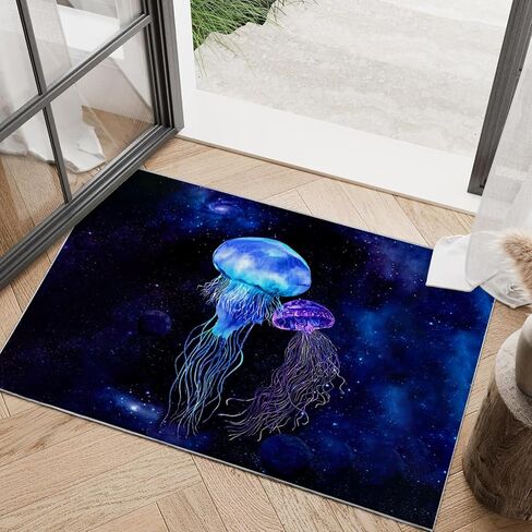 Jellyfish Area Rug 2x3 ft for Bedroom Entryway Rugs Non-Slip Bath Rugs Funny Bathmats Washable Carpet Indoor Floor Mats for Living Room Kitchen Kid's Room Modern Small Rug for Door Mat in Saudi Arabia