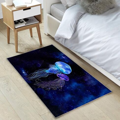 Jellyfish Area Rug 2x3 ft for Bedroom Entryway Rugs Non-Slip Bath Rugs Funny Bathmats Washable Carpet Indoor Floor Mats for Living Room Kitchen Kid's Room Modern Small Rug for Door Mat in Saudi Arabia