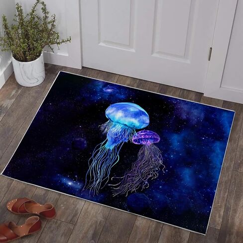 Jellyfish Area Rug 2x3 ft for Bedroom Entryway Rugs Non-Slip Bath Rugs Funny Bathmats Washable Carpet Indoor Floor Mats for Living Room Kitchen Kid's Room Modern Small Rug for Door Mat in Saudi Arabia