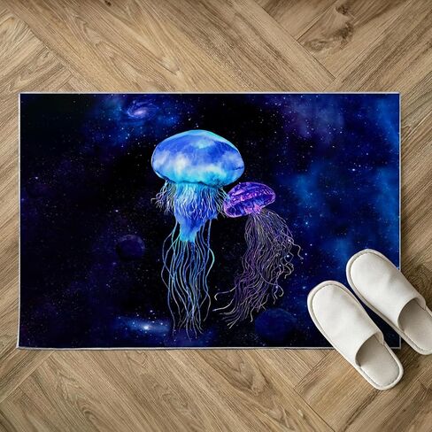 Jellyfish Area Rug 2x3 ft for Bedroom Entryway Rugs Non-Slip Bath Rugs Funny Bathmats Washable Carpet Indoor Floor Mats for Living Room Kitchen Kid's Room Modern Small Rug for Door Mat in Saudi Arabia