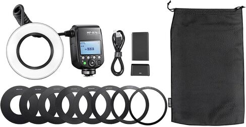 Flashpoint MF-R76 Macro Ring Flash with Manual Exposure Control, Power Adjustment, 0.1-1.5s Recycle Time, 76Ws Macro Flash Ring Powered by 7.2V/3000mAh Lithium-Ion Battery, 660 Full-Power Flashes in Saudi Arabia