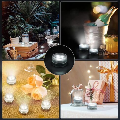 Mini Waterproof Battery LED TeaLight 20pcs 1.2" Battery Powered LED Puck Accent Light for Party Events WeddingCenterpiece Vases Lantern Paper Crafts Poll Pond Hot Tub Fountain Decor(Warm White) in Kuwait