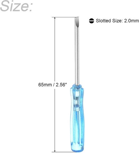 uxcell Mini Slotted Screwdriver, 2.0mm Flat Head 65mm Length for Small Appliances Repair, 2 Pcs in Saudi Arabia
