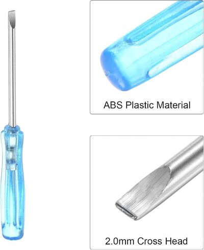 uxcell Mini Slotted Screwdriver, 2.0mm Flat Head 65mm Length for Small Appliances Repair, 2 Pcs in Saudi Arabia