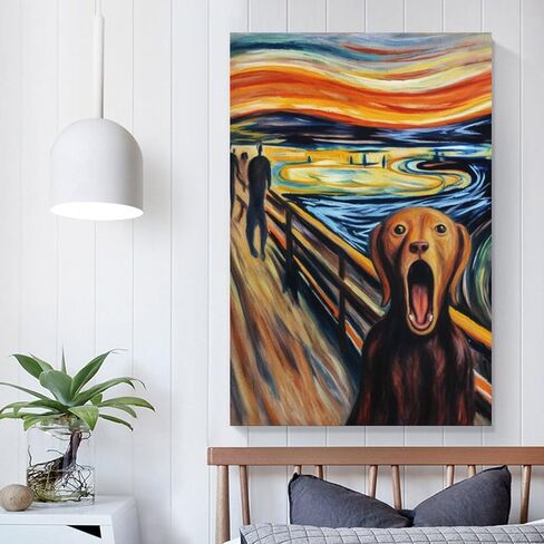 HHGaoArt مضحك موجة كبيرة قبالة كاناغاوا جدار الفن ملصق ياباني خمر ليلة اللوحة صورة لغرفة المعيشة (3 قطة، 16x24 بوصة-Unframe) in Saudi Arabia