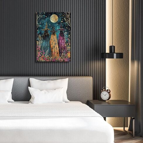 Generic Horror Halloween Home Decor Posters Three Witches Gather in The Maple Forest Vintage Gothic Wall Decor Autumn Beautiful Witches Forest Canvas Art Wall Decor for Living Room 12x16in Unframed in Saudi Arabia