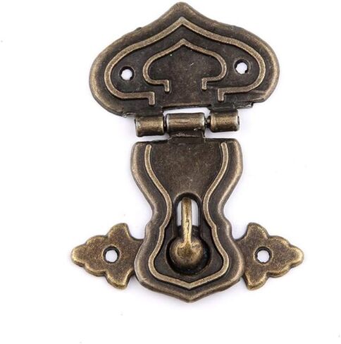 1Pc Vintage Hardware Antique Brass Hasps Decorative Jewelry Gift Wooden Box Hasp Retro Suitcase Latch Hook With Screws 63X47Mm 1- in Saudi Arabia