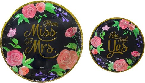 Oojami 100 Count Paper Plates 50-9" and 50-7" Dessert disposable Plates Ideal for birthday, party, gender reveal, pink theme, pink plates, disposable dinner and dessert plates in Kuwait