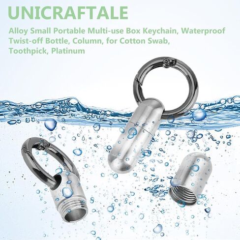 UNICRAFTALE المحمولة حامل أعواد الأسنان سبائك صغيرة علبة أعواد الأسنان أسود مقاوم للماء القطن مسحة حاوية معدنية المحمولة جيب صندوق أعواد الأسنان المفاتيح للتخييم في الهواء الطلق السفر نزهة in Saudi Arabia