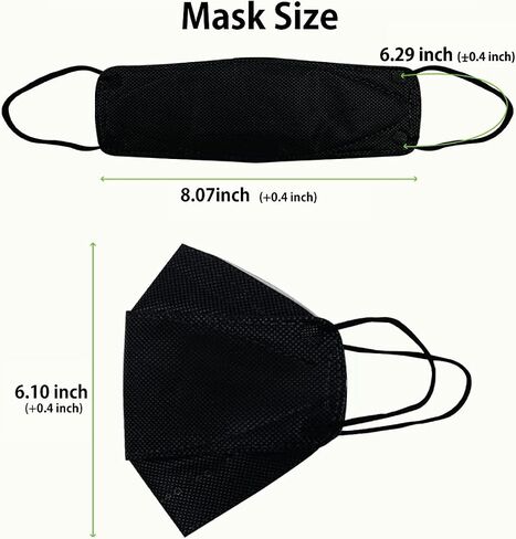 INT 【 30 Pack 】 KF94 Mask, Certified, Black TS Guard Safety Face Mask ; 4-Layered Protection, Tri-Folding Style, 3D-Ergonomic Design, Black Color, Large Size, Made in Korea. (30) in Saudi Arabia