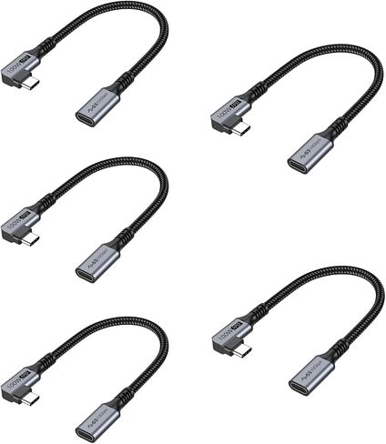 كابل تمديد USB C بطول 3 أقدام، سلك موسع USB من النوع C USB 3.1 (10 جيجابت في الثانية) ذكر إلى أنثى بزاوية قائمة شحن سريع متوافق مع أجهزة Mac-Book Pro/Air، Switch، الكمبيوتر المحمول، الكمبيوتر اللوحي والهاتف المحمول in Kuwait