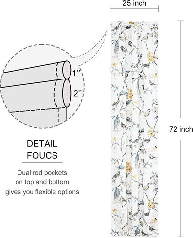 VOGOL Door Curtain Panel, Thermal Insulated Grey Pattern Printed French Door Curtains, Sidelight Door Privacy Panels for Window Living Room Doorways, 25 x 72 Inches, 1 Panel in Kuwait