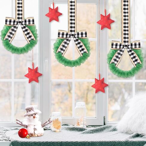 إكليل زجاج البحر الأخضر - إكليل عيد الميلاد الصغير المصنوع يدويًا مقاس 8 بوصات، أكاليل خزانة المطبخ على الطراز الساحلي لأكاليل ديكور عيد الميلاد للمنزل والباب والنافذة والكرسي والجدار in Kuwait